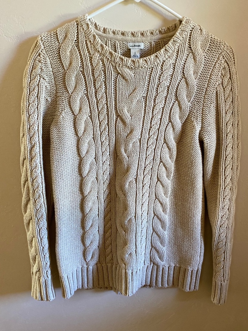 GORGEOUS L L BEAN WOMEN'S LIKE NEW DOUBLE L CABLE KNIT SWEATER. SIZE SMALL